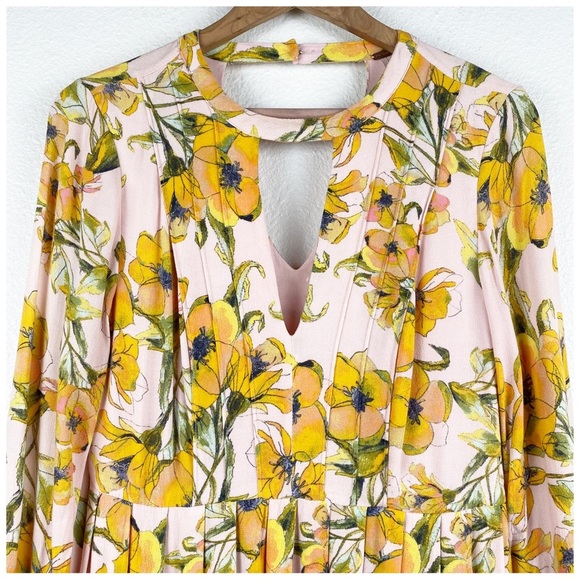 Free People Tegan Printed Floral Pleated Dress‎ Size 4 - Picture 6 of 12